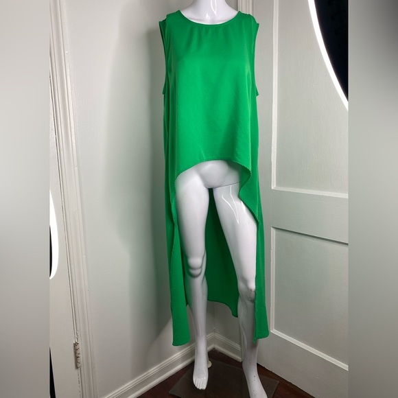 PATRIZIA LUCA Green Sleeveless High-Low Tunic Dress - Picture 2 of 16